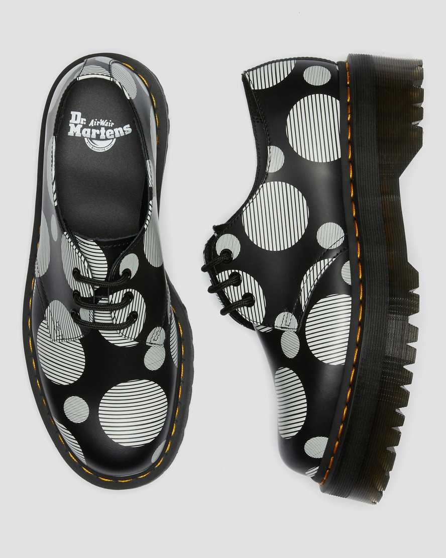 sorte dr martens 1461 polka dot smooth herre platformsko