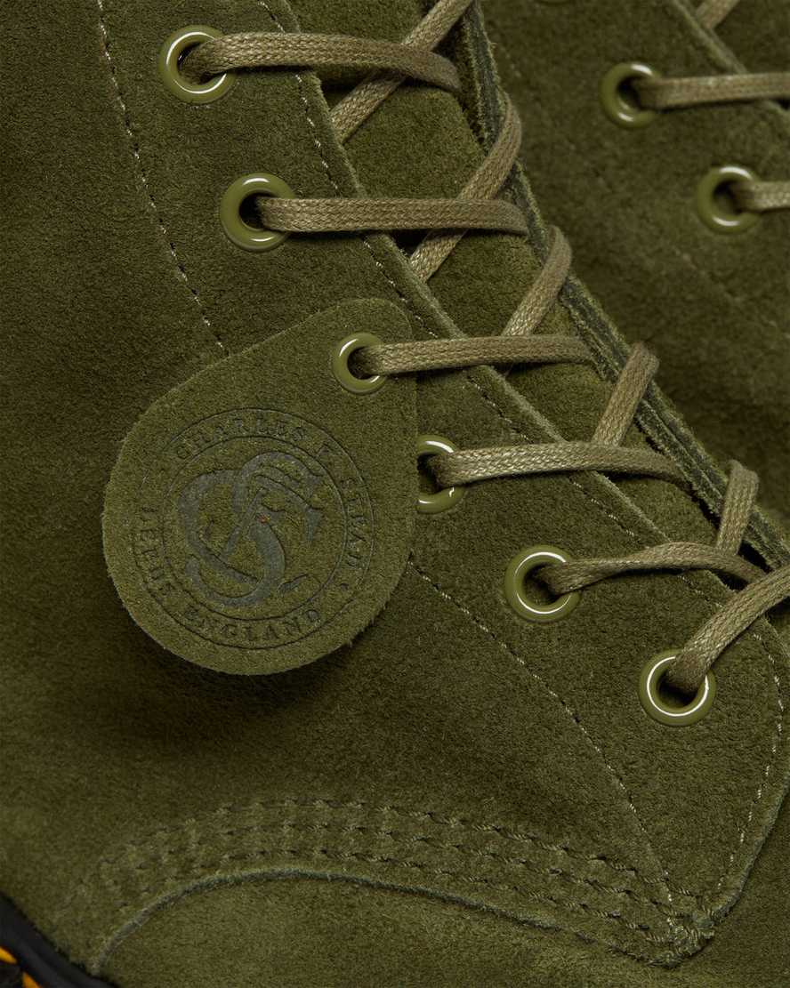 olivengrønne dr martens 101 dame ankelstøvler