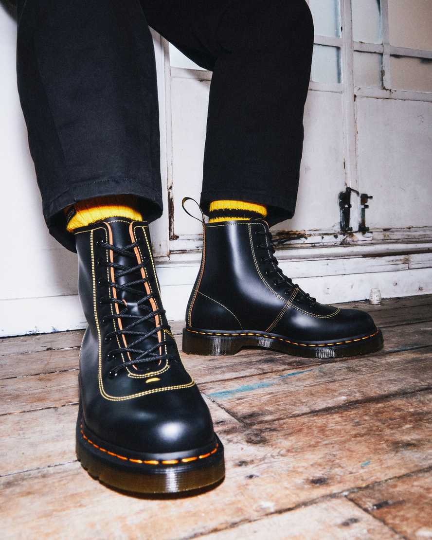 sorte dr martens pharamond vintage smooth dame ankelstøvler