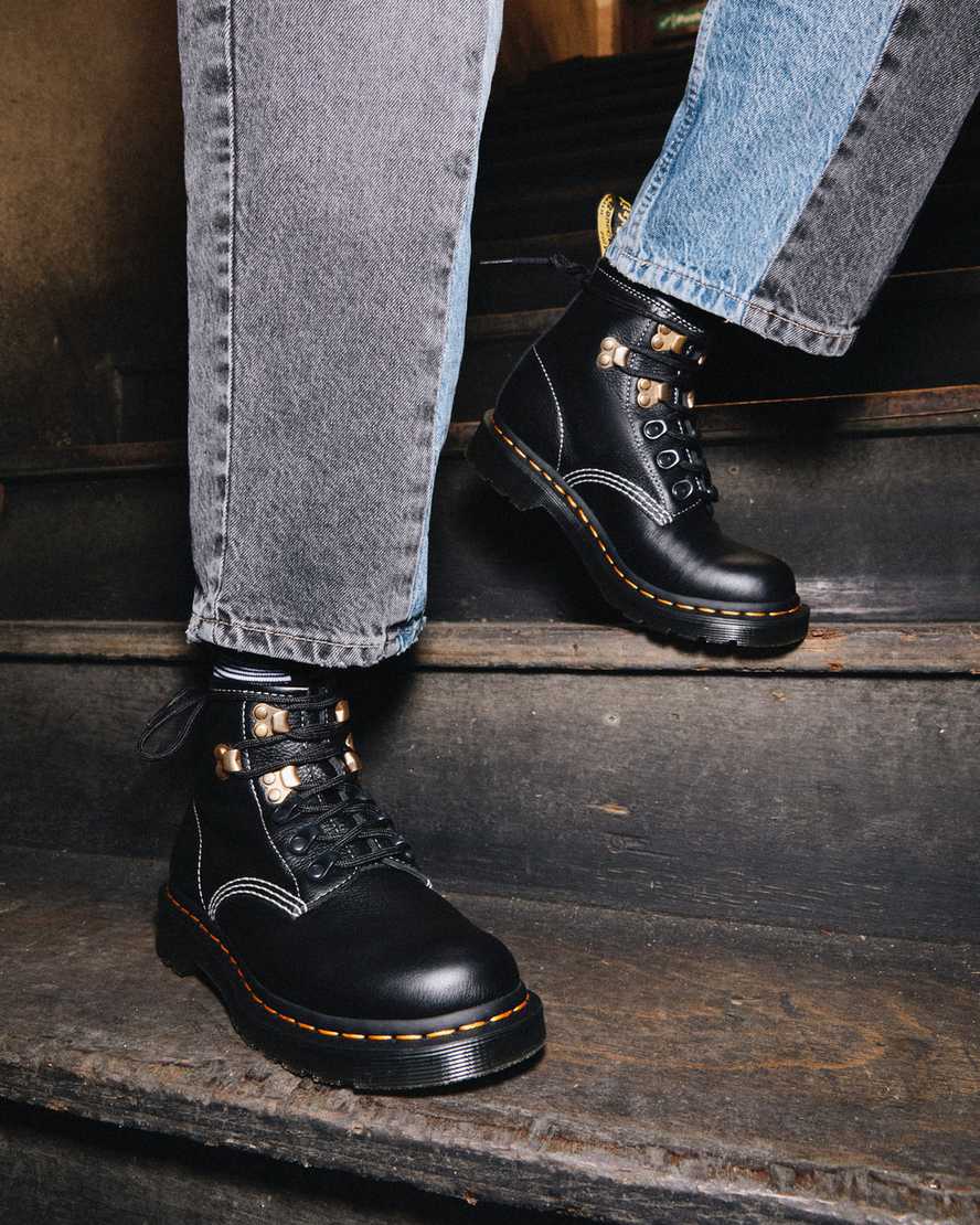 sorte dr martens 101 hardware virginia dame ankelstøvler