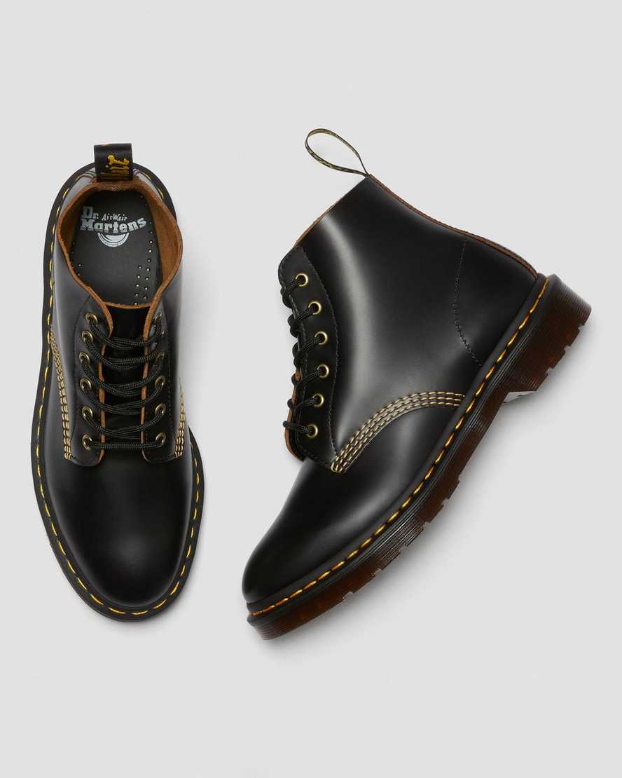 sorte dr martens 101 vintage smooth dame ankelstøvler