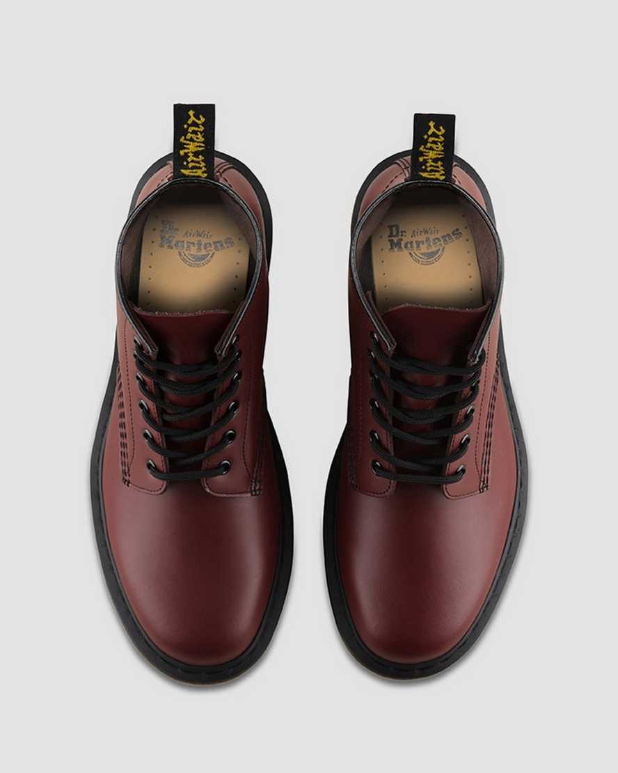 røde dr martens 101 smooth dame ankelstøvler