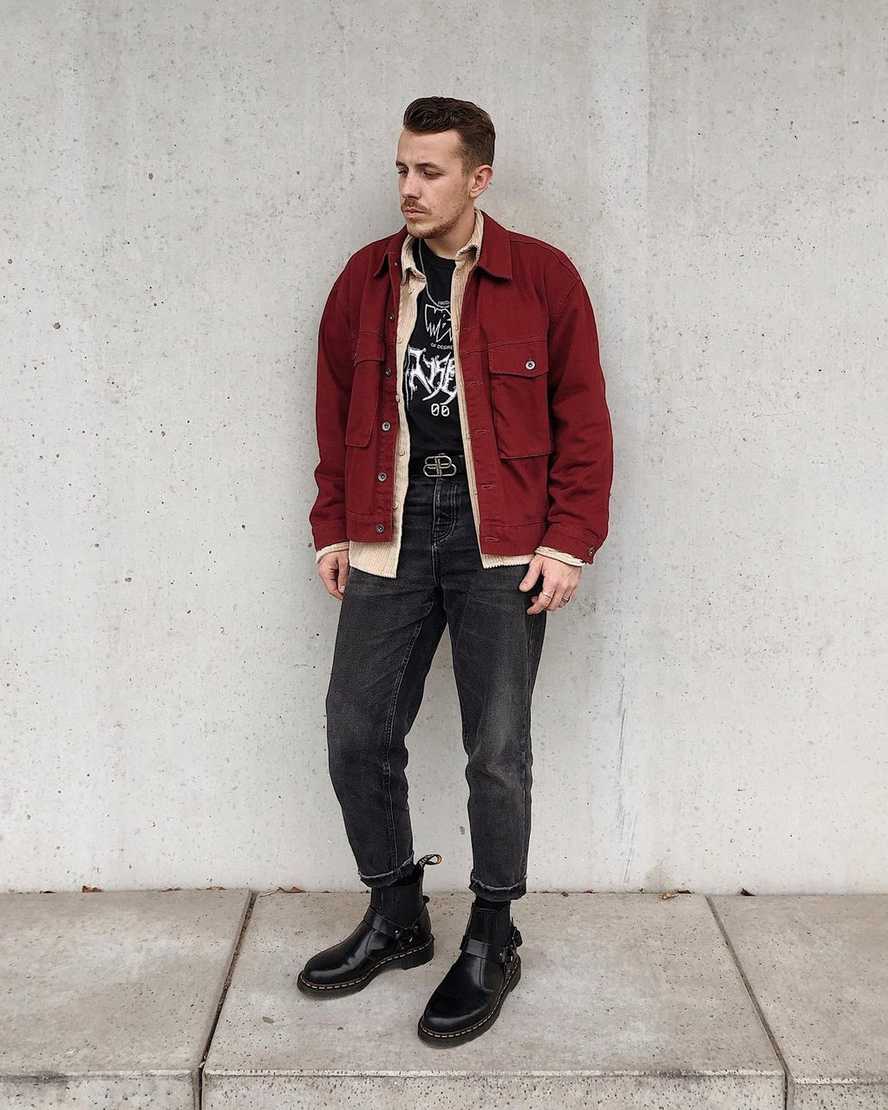 sorte dr martens wincox smooth dame støvler med spænde