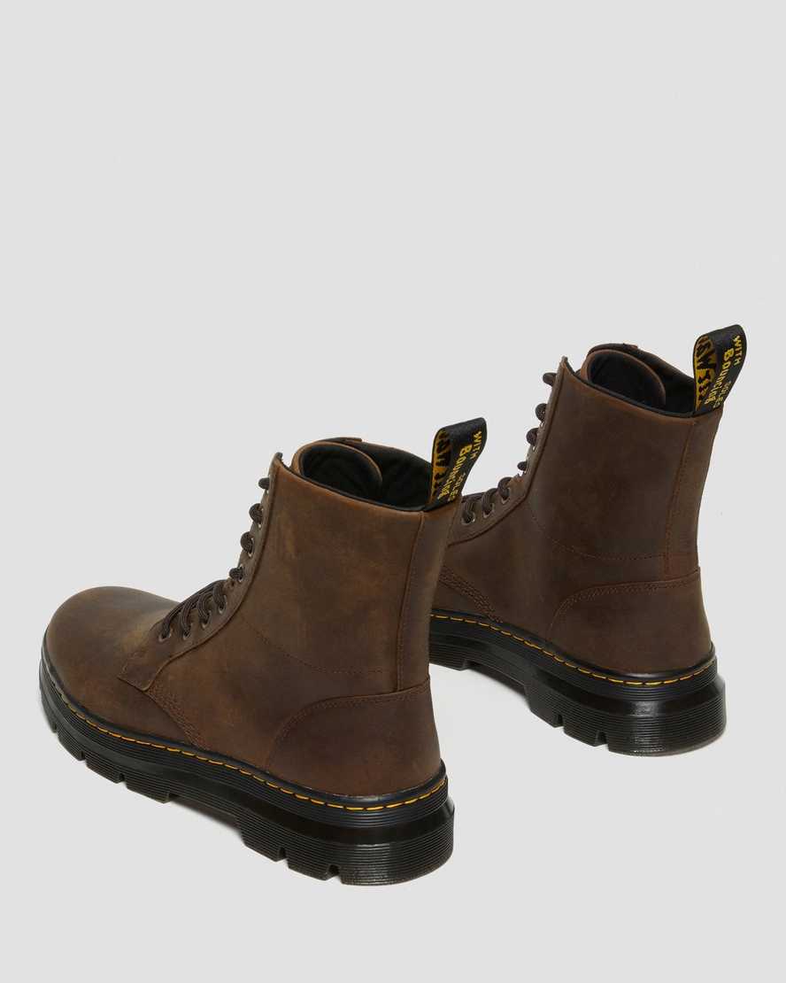 brune dr martens combs crazy horse damestøvler