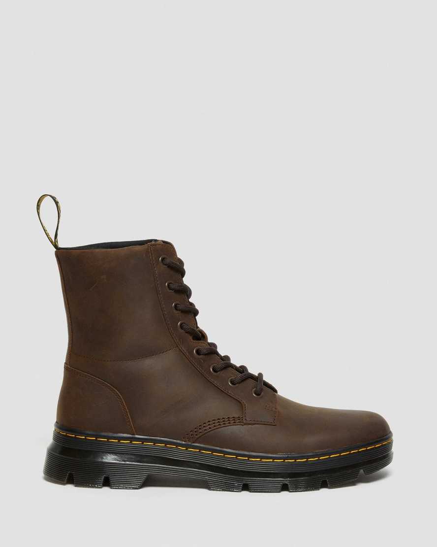 brune dr martens combs crazy horse damestøvler