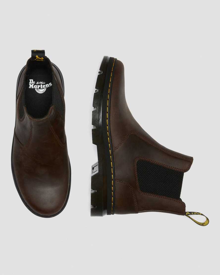 brune dr martens embury crazy horse damestøvler