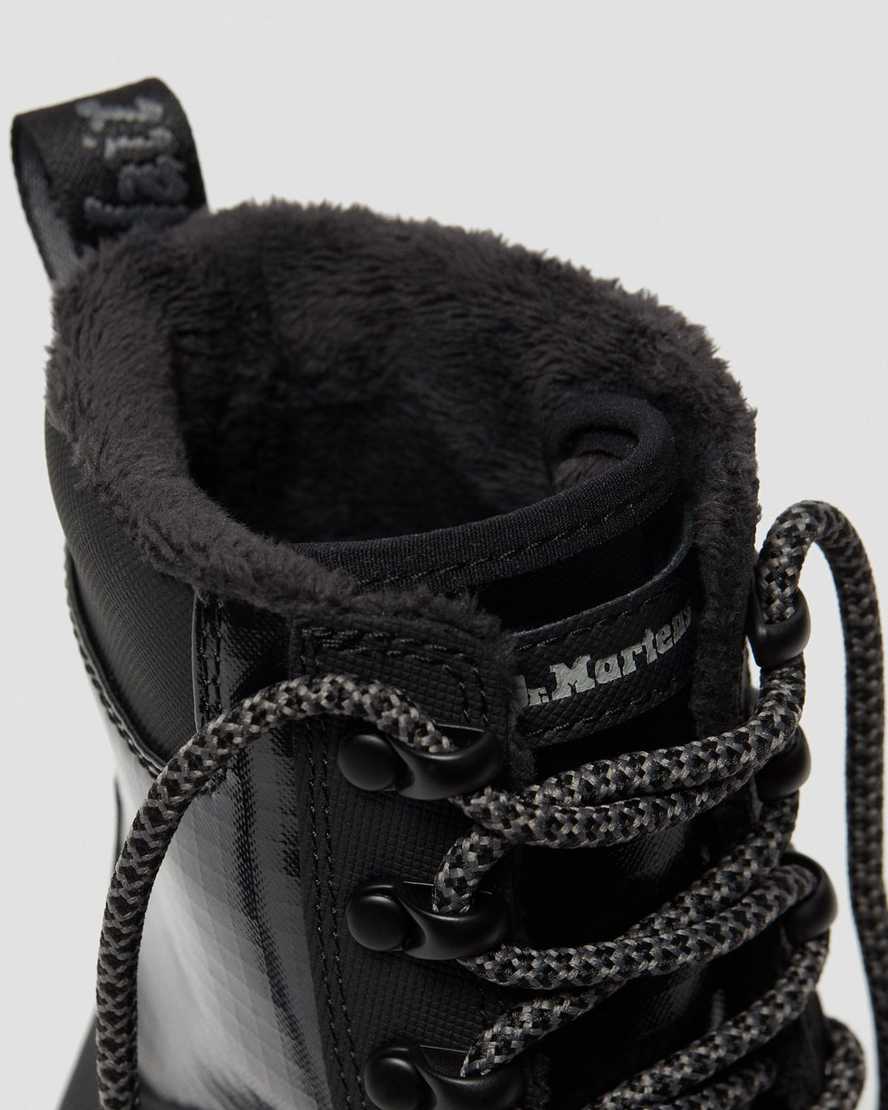 sorte dr martens iowa faux fur dame casual støvler