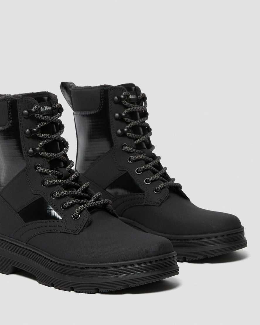 sorte dr martens iowa faux fur dame casual støvler