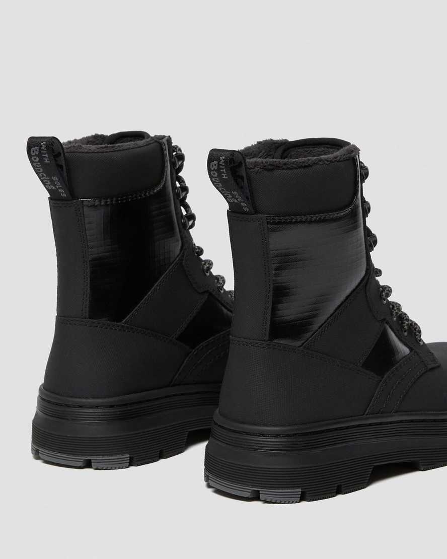 sorte dr martens iowa faux fur dame casual støvler
