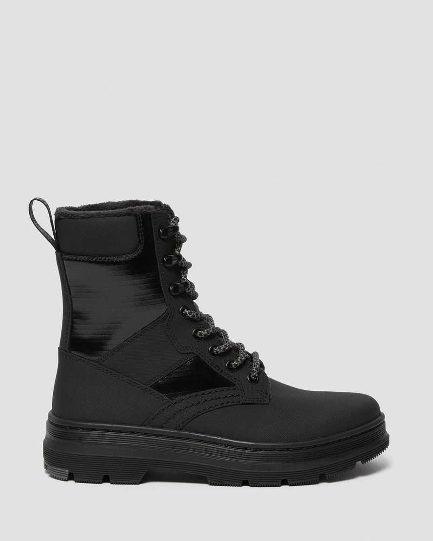 sorte dr martens iowa faux fur dame casual støvler