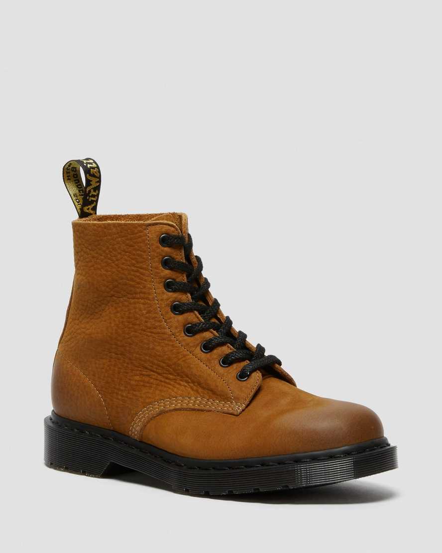 dr. martens 1460 pascal titan damestøvler med brune detaljer