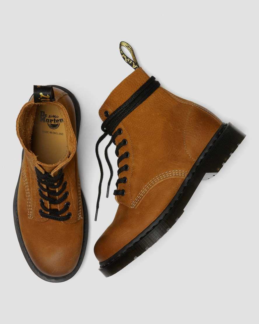 dr. martens 1460 pascal titan damestøvler med brune detaljer