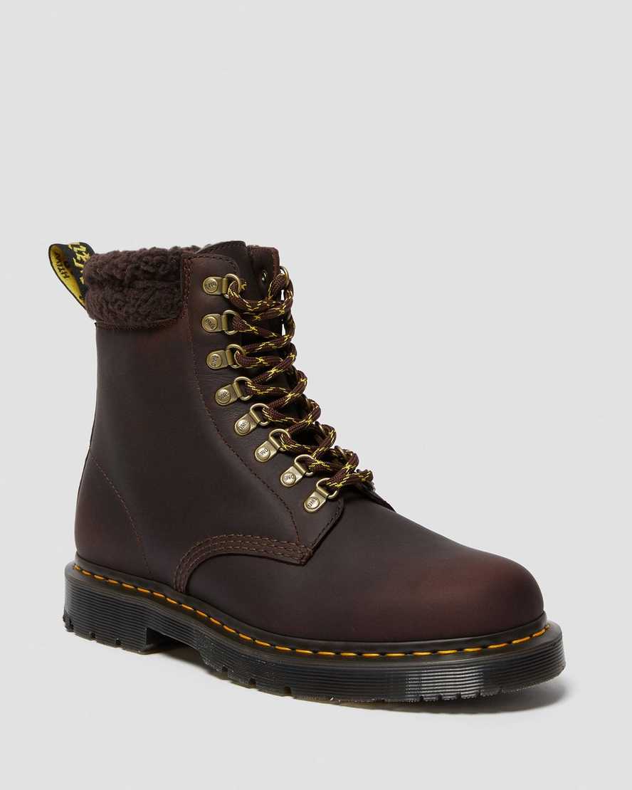 dr. martens 1460 dms wintergrip fleece dame støvler i mørkebrun