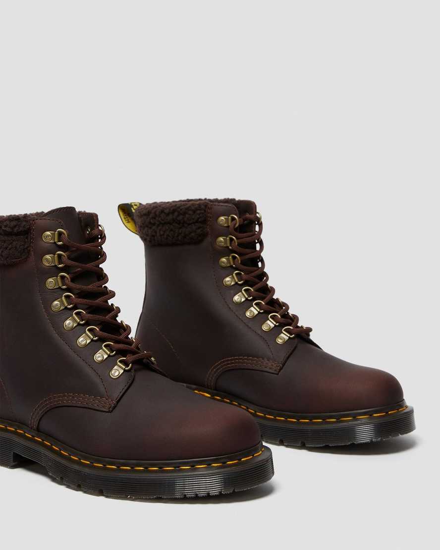 dr. martens 1460 dms wintergrip fleece dame støvler i mørkebrun