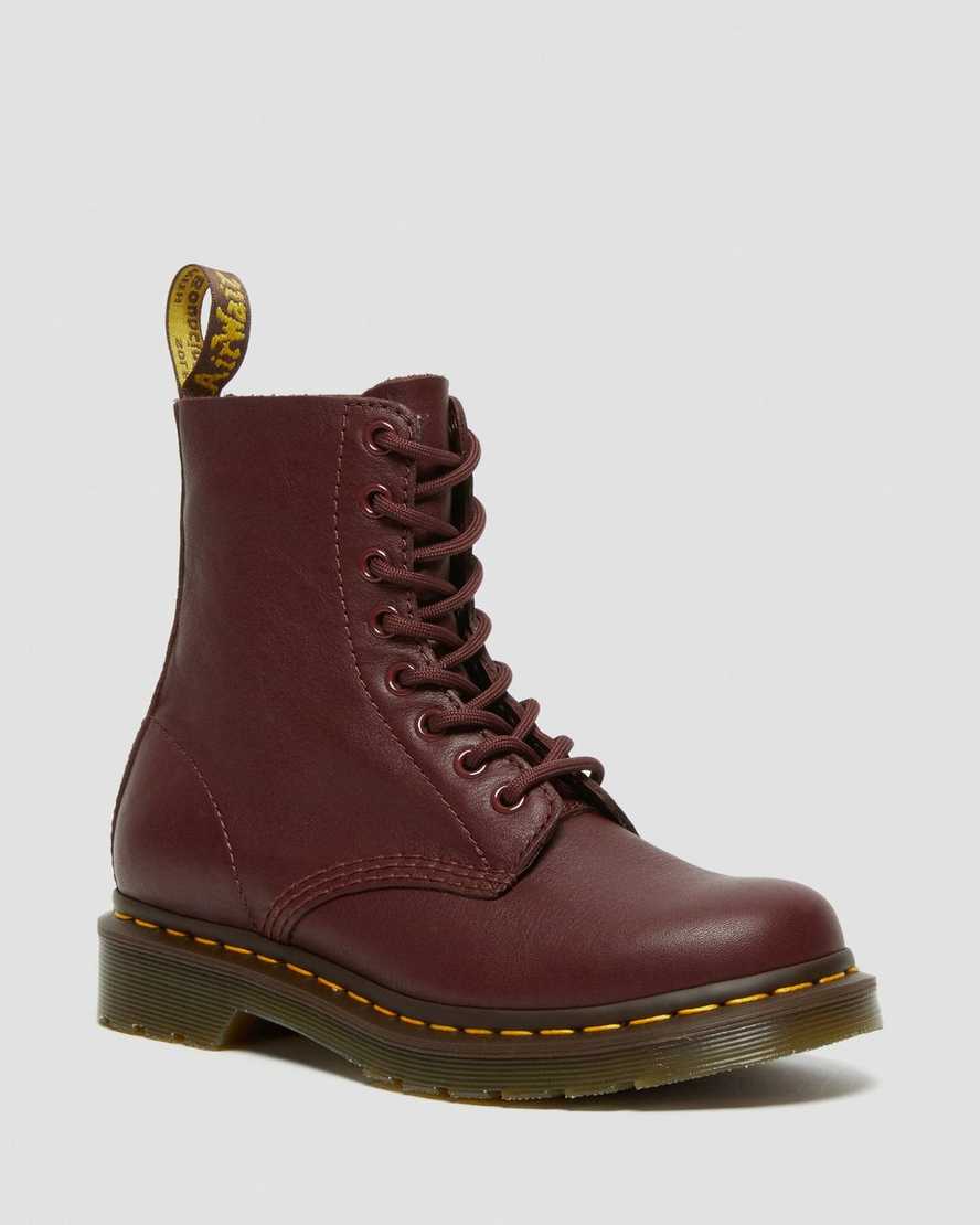 røde dr martens 1460 pascal virginia dame casual støvler