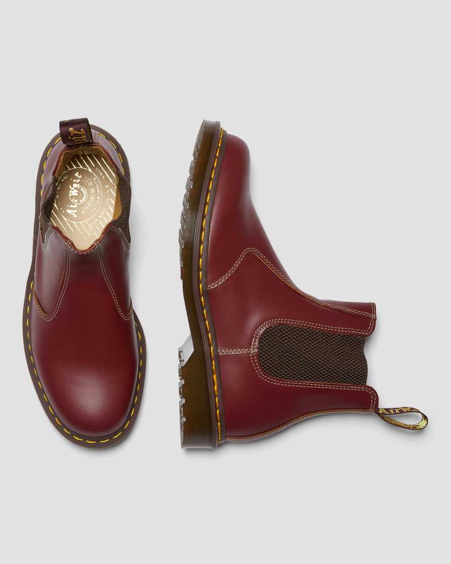 røde dr martens 2976 vintage made in england dame chelsea støvler