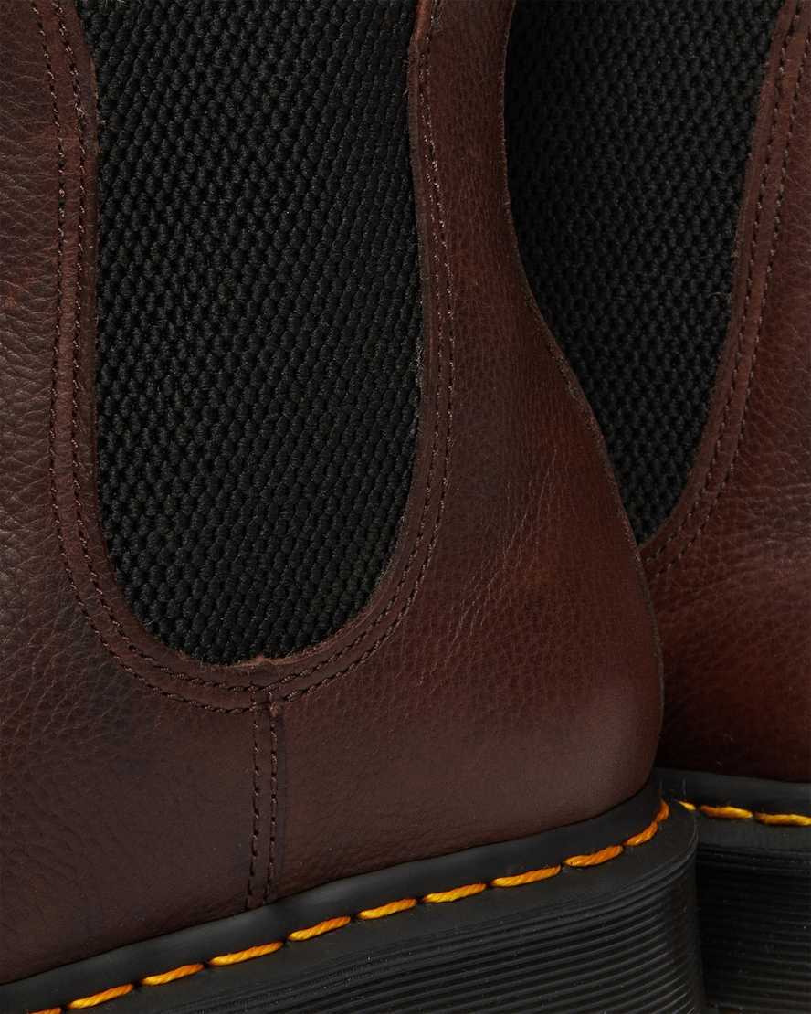 brune dr martens 2976 chelsea støvler med imiteret pels til dame
