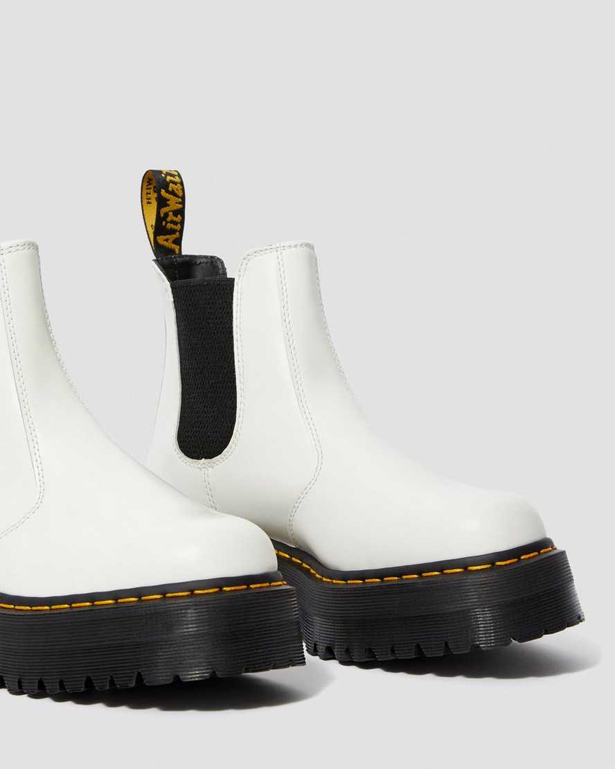 hvide dr martens 2976 smooth platform chelsea støvler til dame