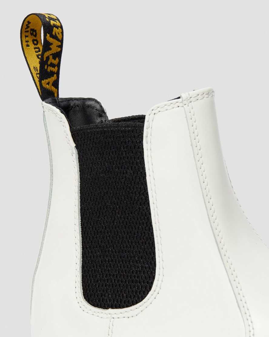 hvide dr martens 2976 smooth platform chelsea støvler til dame