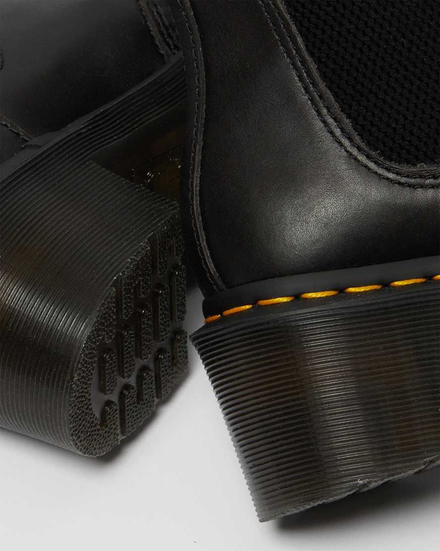 sorte dr martens cadence chelsea støvler med hæle til dame