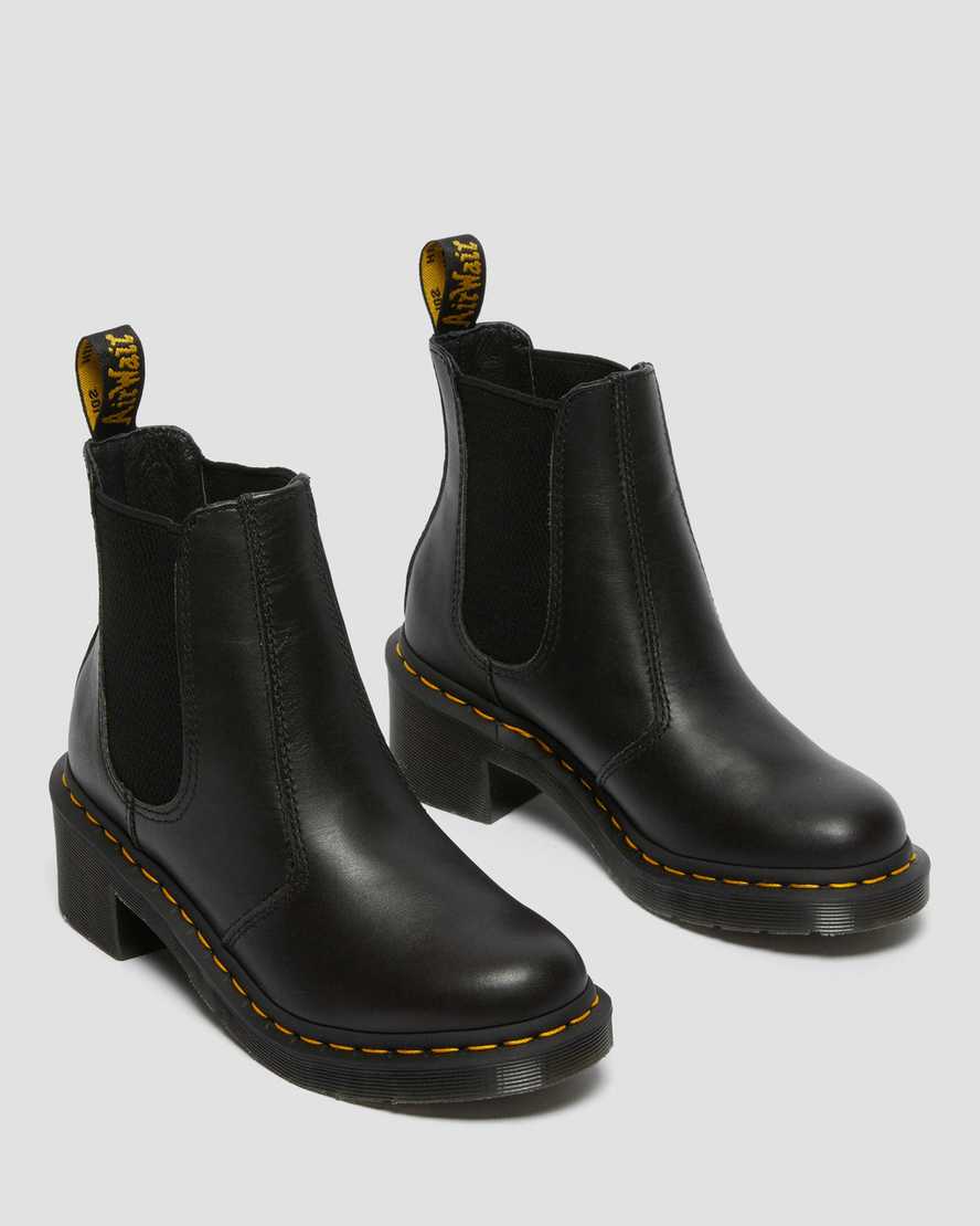 sorte dr martens cadence chelsea støvler med hæle til dame