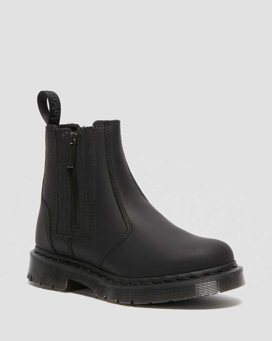 sorte dr martens 2976 dms wintergrip zip chelsea støvler til dame