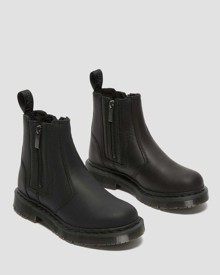 sorte dr martens 2976 dms wintergrip zip chelsea støvler til dame