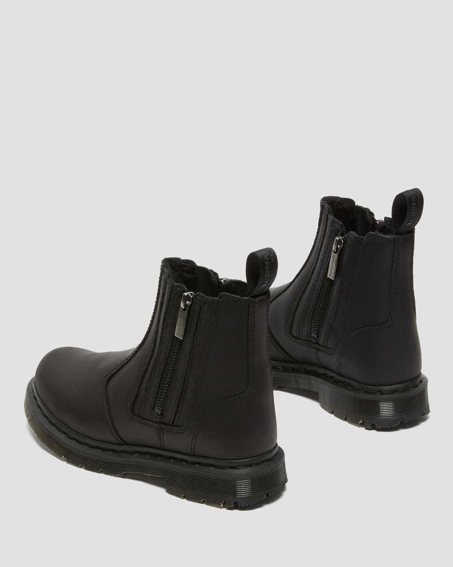 sorte dr martens 2976 dms wintergrip zip chelsea støvler til dame