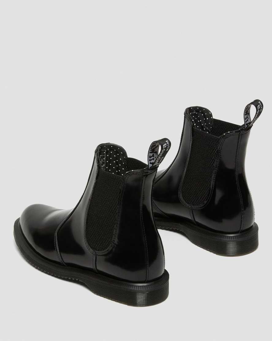 sorte dr martens flora smooth chelsea støvler til dame