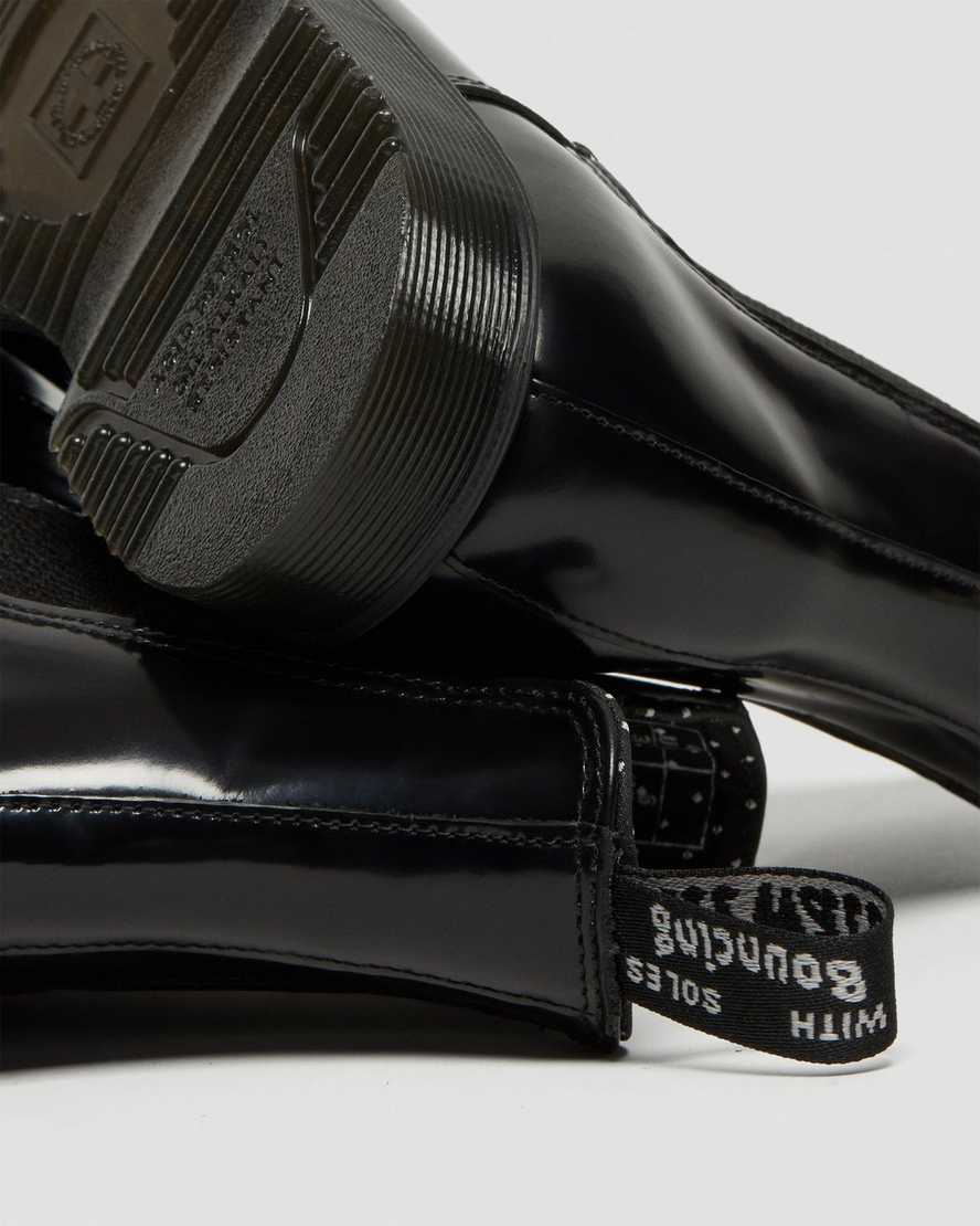 sorte dr martens flora smooth chelsea støvler til dame