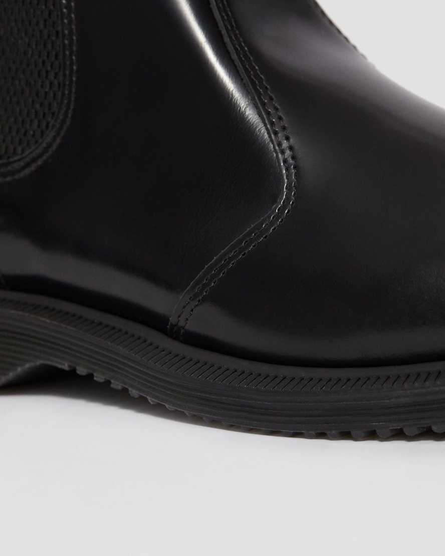 sorte dr martens flora smooth chelsea støvler til dame