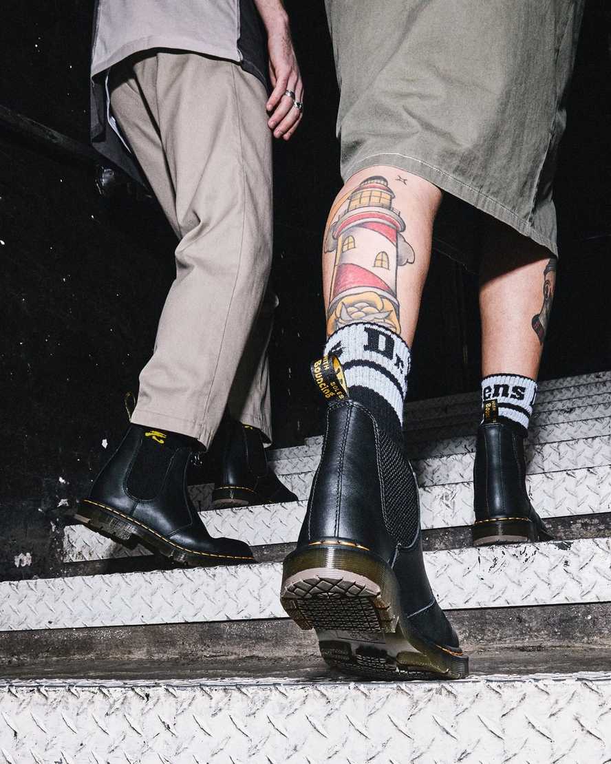 sorte dr martens 2976 skridsikre chelsea støvler til dame