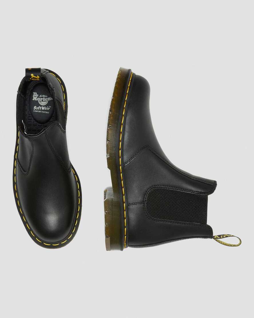 sorte dr martens 2976 skridsikre chelsea støvler til dame