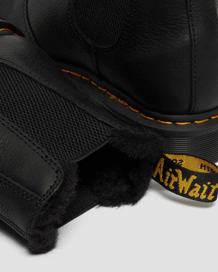 sorte dr martens 2976 chelsea støvler med faux fur-for til dame
