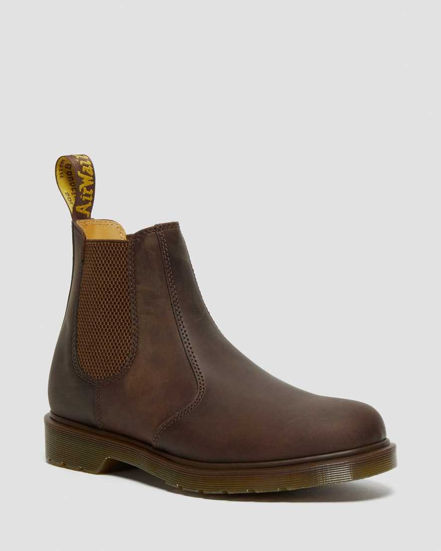 brune dr martens 2976 crazy horse chelsea støvler til dame