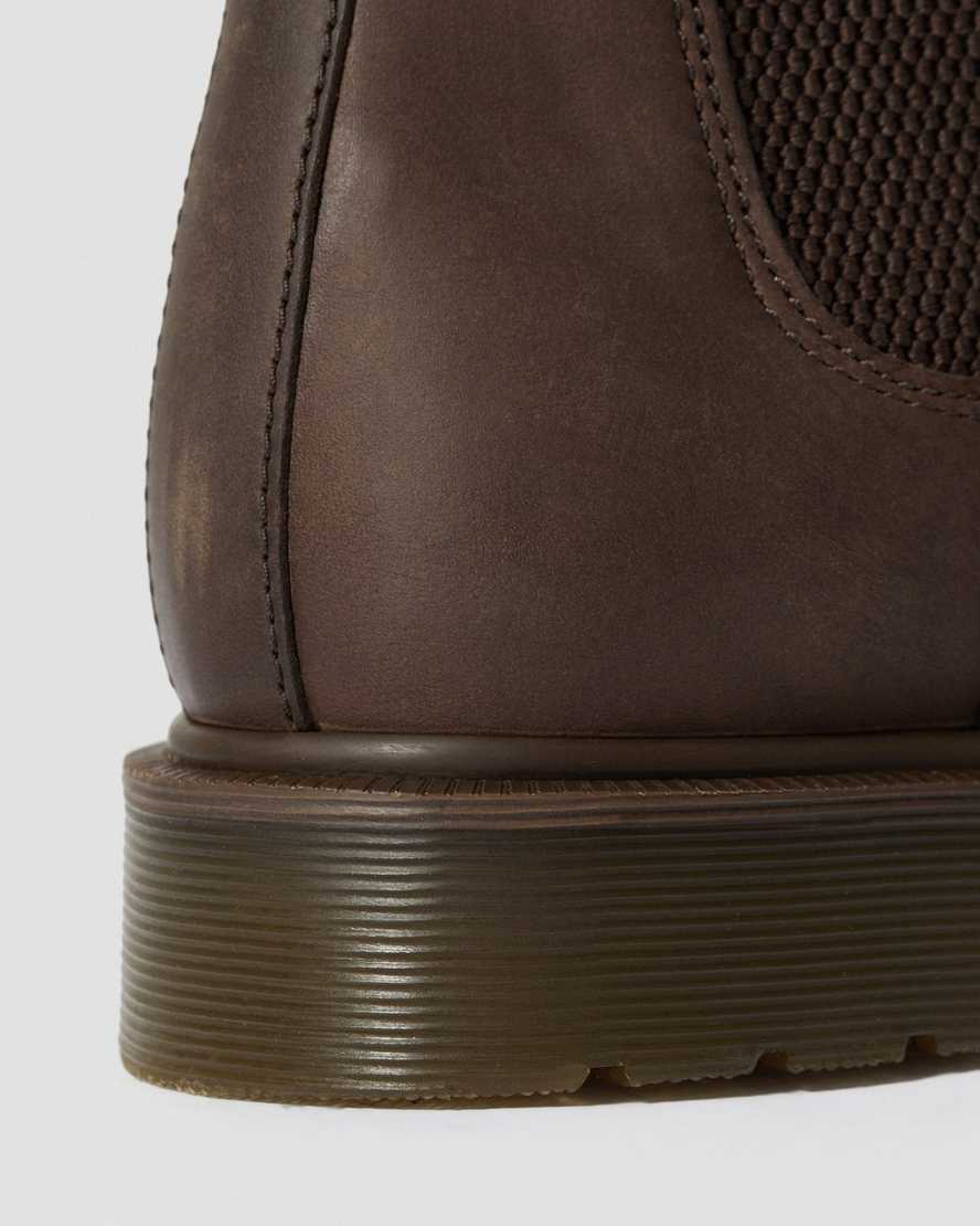 brune dr martens 2976 crazy horse chelsea støvler til dame