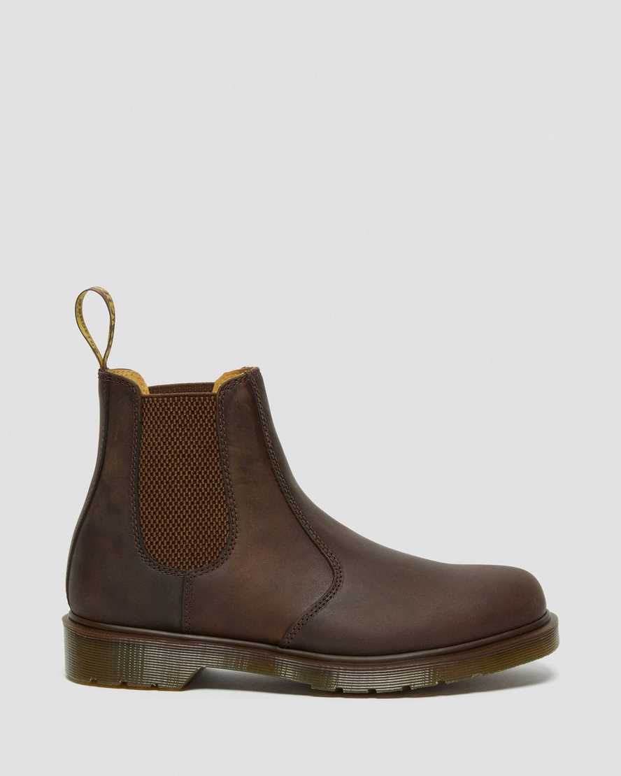 brune dr martens 2976 crazy horse chelsea støvler til dame