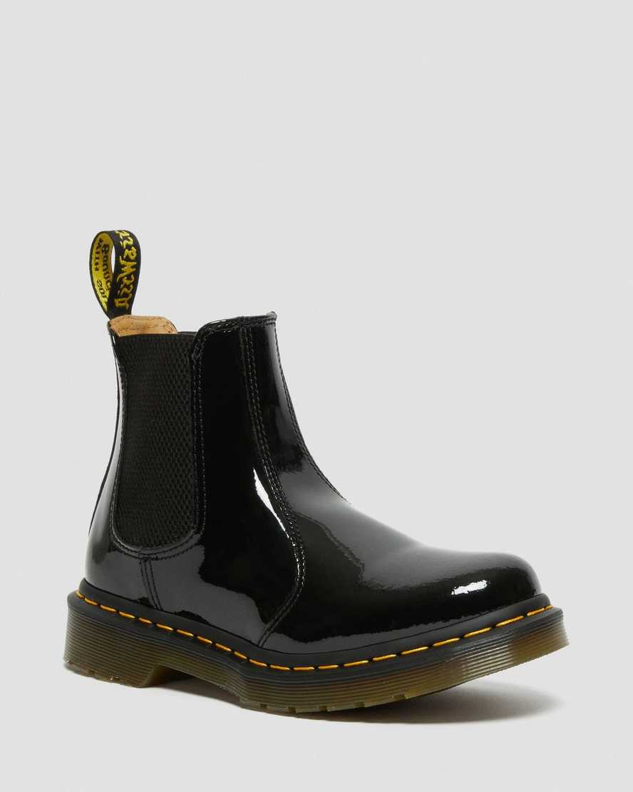 sorte dr martens 2976 patent chelsea støvler til kvinder