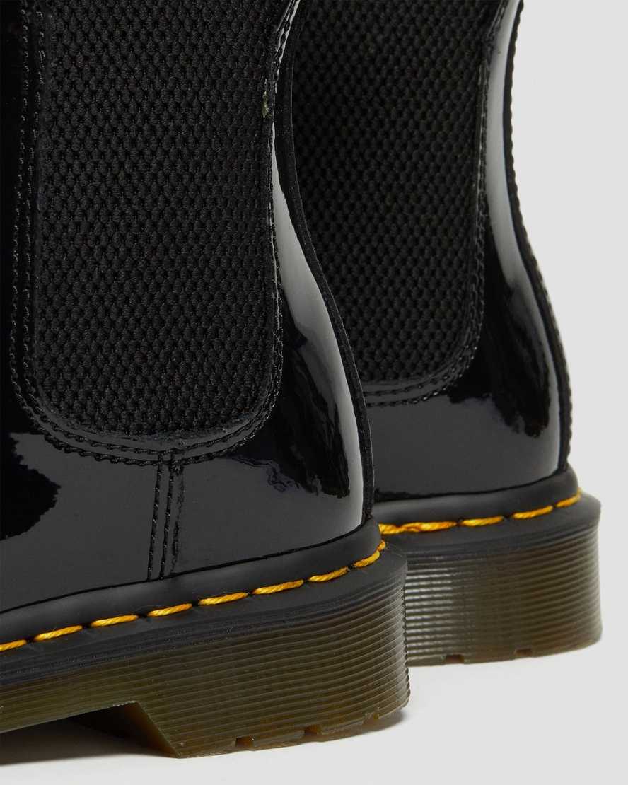 sorte dr martens 2976 patent chelsea støvler til kvinder