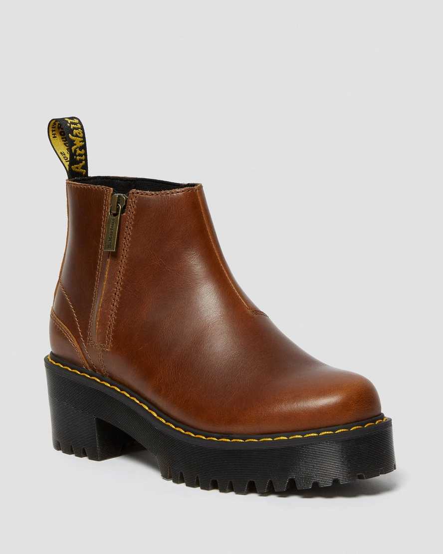 brune dr martens rometty ii chelsea-støvler til kvinder