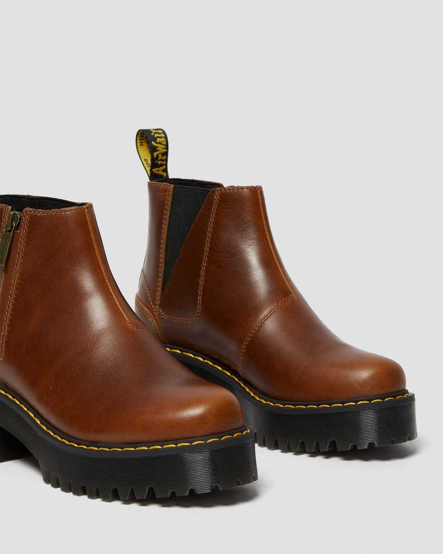 brune dr martens rometty ii chelsea-støvler til kvinder