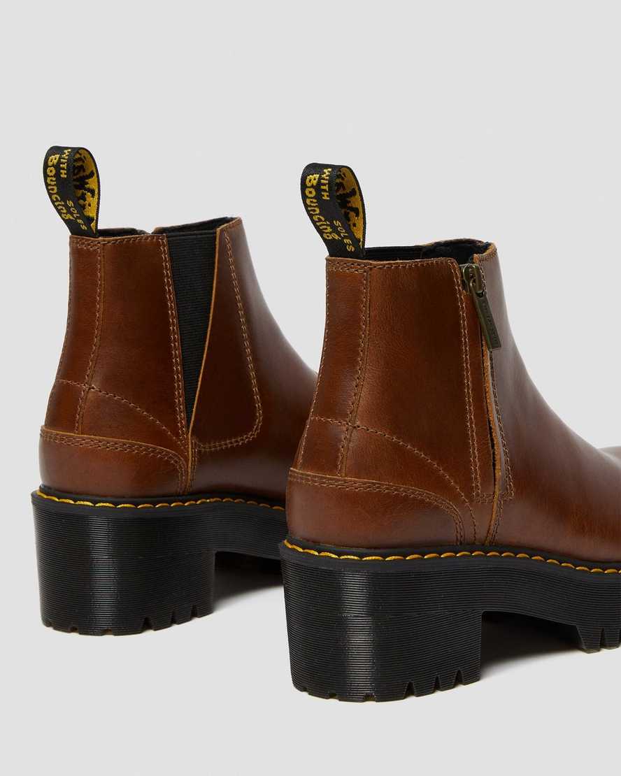 brune dr martens rometty ii chelsea-støvler til kvinder
