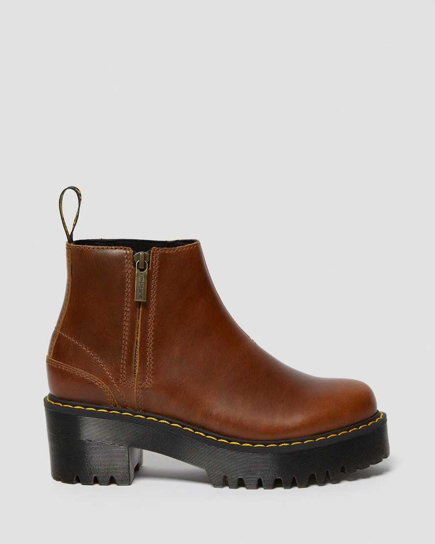 brune dr martens rometty ii chelsea-støvler til kvinder