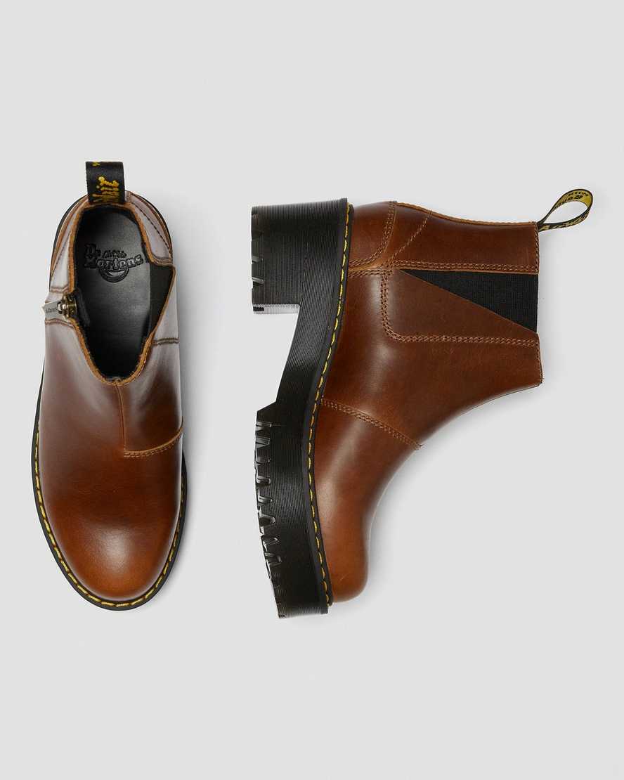 brune dr martens rometty ii chelsea-støvler til kvinder