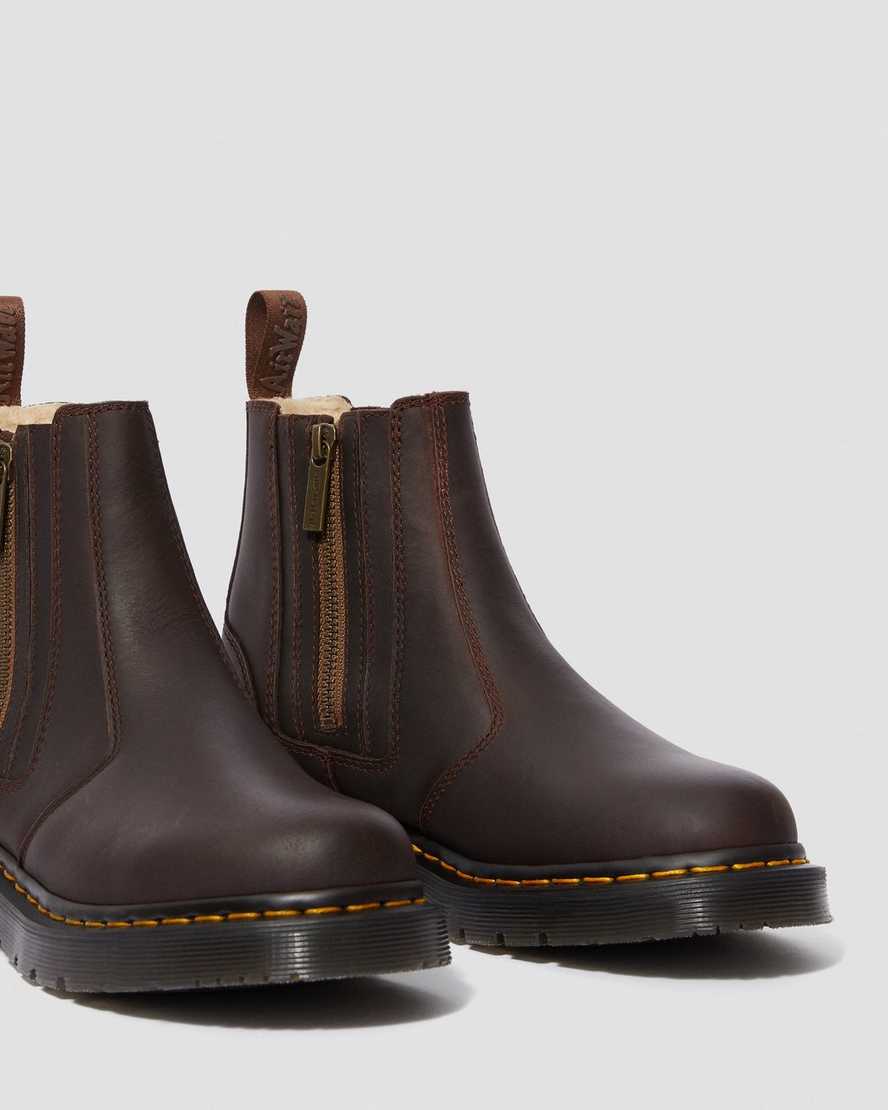 brune dr martens 2976 dms wintergrip zip chelsea støvler til dame