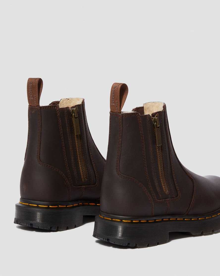 brune dr martens 2976 dms wintergrip zip chelsea støvler til dame
