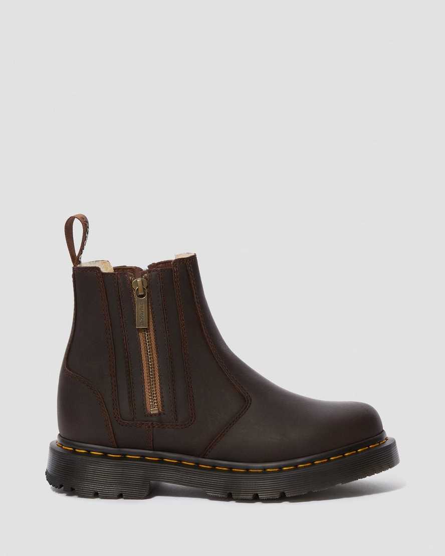 brune dr martens 2976 dms wintergrip zip chelsea støvler til dame