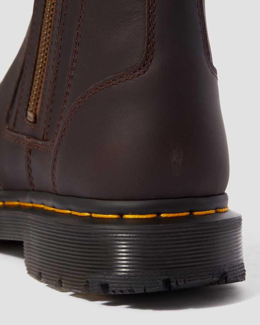 brune dr martens 2976 dms wintergrip zip chelsea støvler til dame