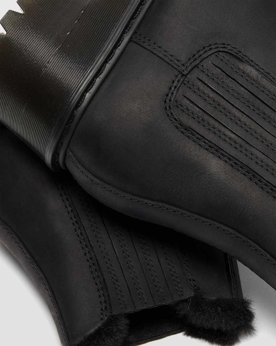sorte dr martens rometty faux fur chelsea støvler til dame