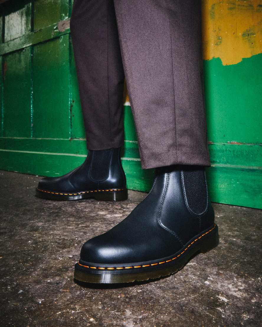 sorte dr martens 2976 nappa chelsea støvler til dame